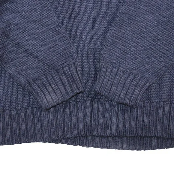 Polo Ralph Lauren XL 1/4 Zip Pullover Knit Sweater Navy Blue Red Pony High Neck - Picture 5 of 11